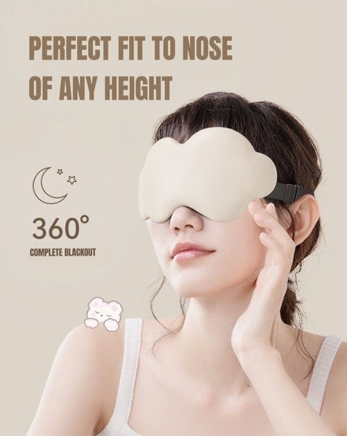 3D Contoured Puffy Cute Could Sleep Eye Mask - Ultra Lightproof